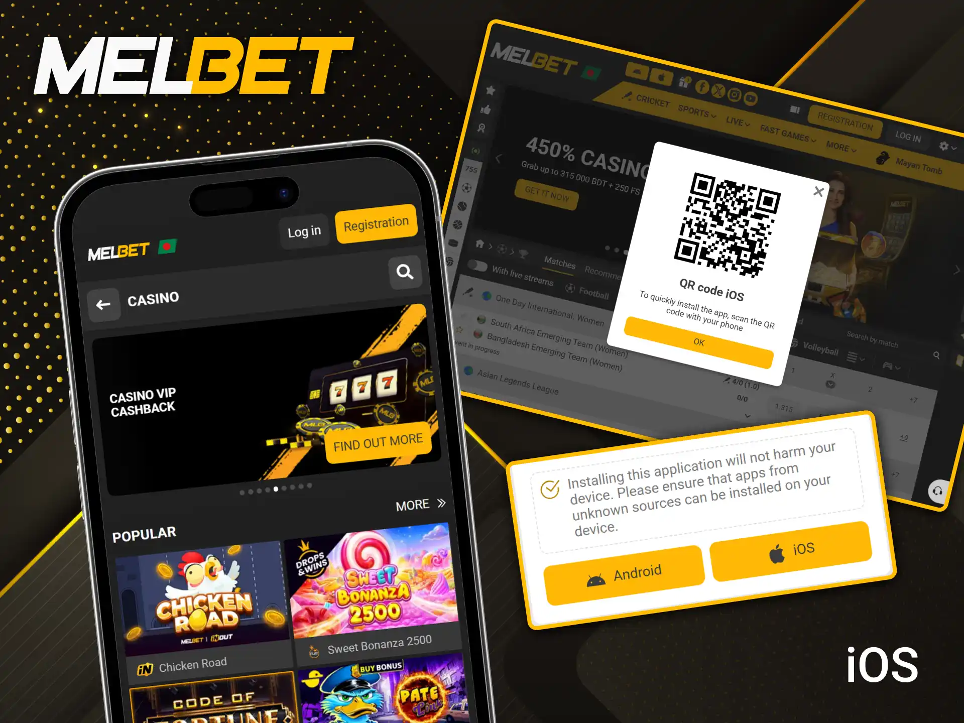 Enjoy smooth mobile gaming and betting on the go with the official Melbet app for iOS.