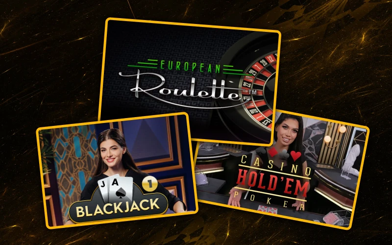Play classic table games like Roulette, Blackjack and Hold'em at Melbet.